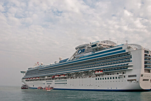 Sapphire Princess at anchor off Koh Samui, Thailand, in February 2016.