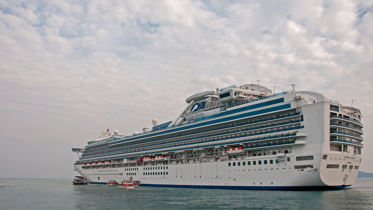 Sapphire Princess at anchor off Koh Samui, Thailand, in February 2016.